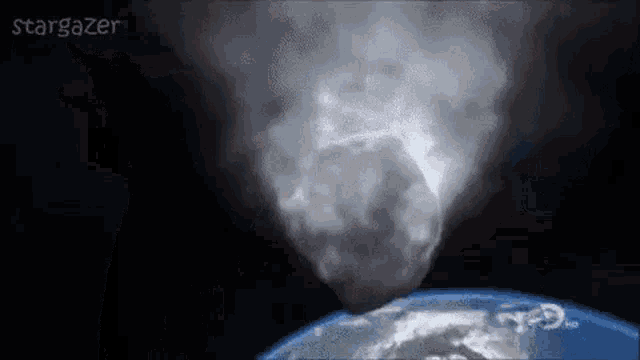 Illustration d'une météorite frappant la Terre